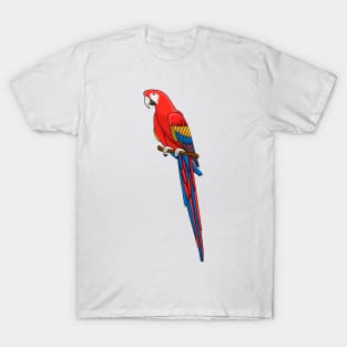 Scarlet macaw parrot cartoon illustration T-Shirt